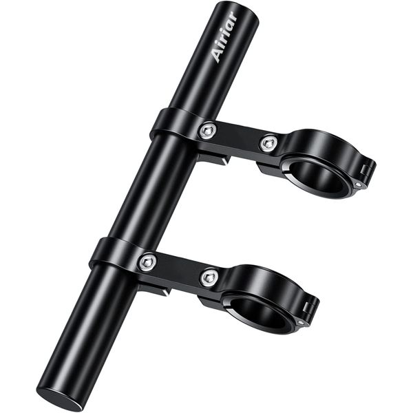 Airiar AR-H4-3-BLACK (Long/Black) Bicycle Bracket Handle Bar Extension Bar Clamp Bar Light Bar Extension