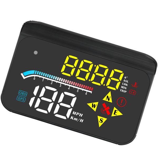 Car HUD Head Up Display OBD2 GPS Overspeed Warning System Projector Windshield
