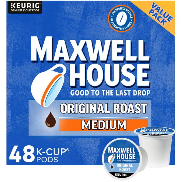 Maxwell House Original Roast Medium Roast K-Cup Coffee Pods, 48 ct. Box