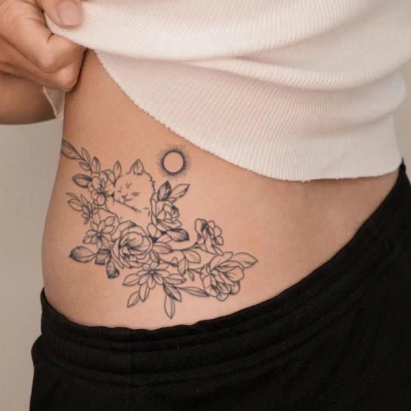 Waterproof Temporary Tattoo Sticker, Realistic Semi Permanent Fake Flower Bunch Lasting 1-2 Weeks