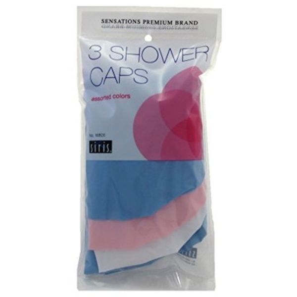 Siris 3 Shower Caps Assorted Colors (3 Pack)