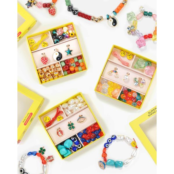 Super Smalls Mini Bead Kit Gift Set | 3 Boxes of Unique Beads and Special Charms | Ages 4+