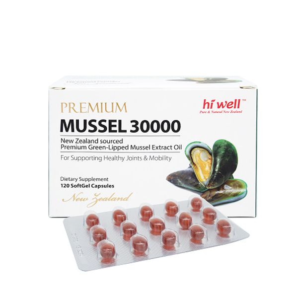 Hi Well NEW ZEALAND Premium Green Lipped Mussel 30000 120 capsules