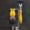 Triple Action Shaving Razor - Special Yellow Edition || Luxury Shaving Collection by JAGSHAVING || Triple Edge Cartridge Compatible Razor - 1 Pre-Inserted Cartridge - Great for Any Collection