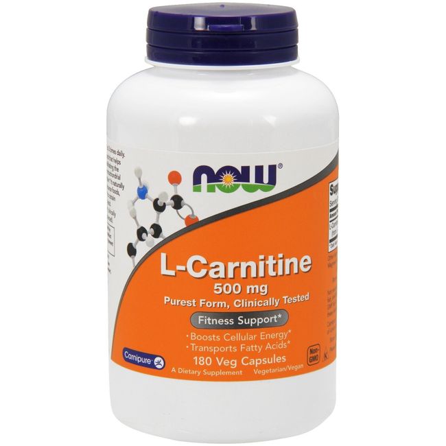 NOW Foods L-Carnitine, 500 mg, 180 Veg Capsules