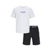 JACK & JONES Boys Jacoliver SS Tee and Shorts Set Jnr T-Shirt, White/pack: black shorts, 140