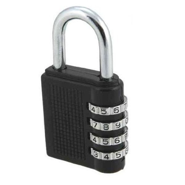 2X Bulk Hardware 40mm Combination Padlock with Resettable 4-Digit Combination - Black