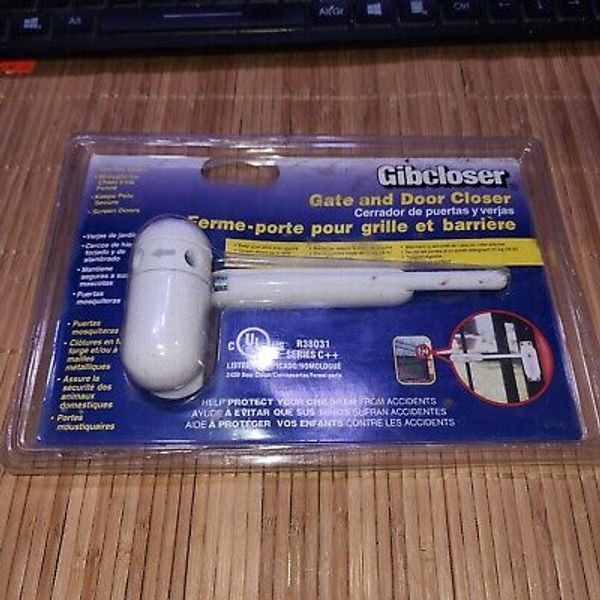 Gibcloser Gate and Door Closer White KC50HD for Garden Gate Fence Screen Door