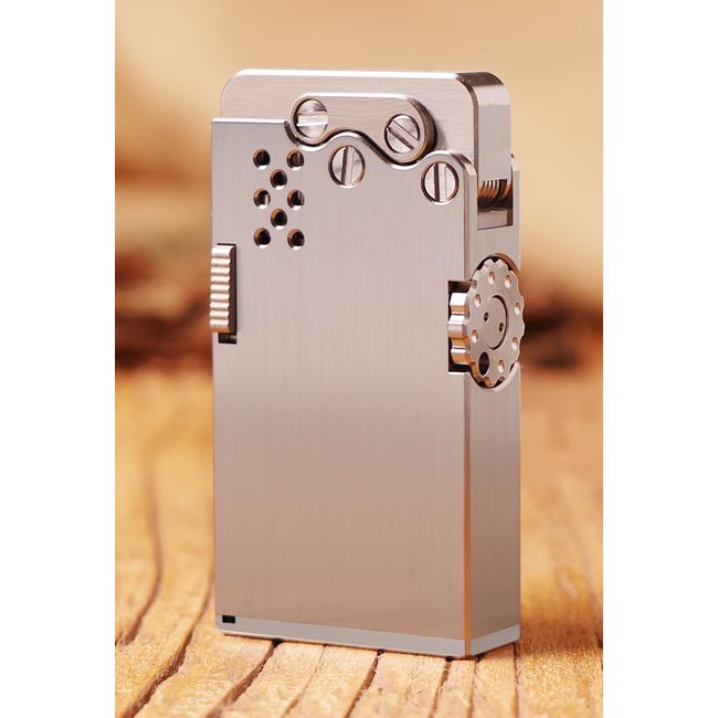 WDMART Fashionable Windproof CT4 Titanium Alloy Automatic Kerosene Lighter, Soft Fire Lighter, Metal Oil Lighter, Machine Linked One-Touch Ignition, High-end Gift, Artwork (Products Not Included