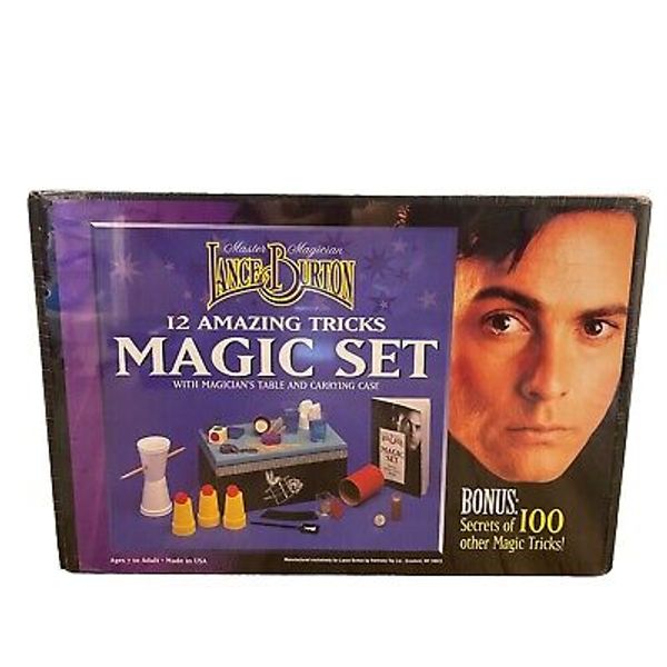 VINTAGE Lance Burton 12 Magic Set with Table and Case + Booklet Harmony Toy Ltd