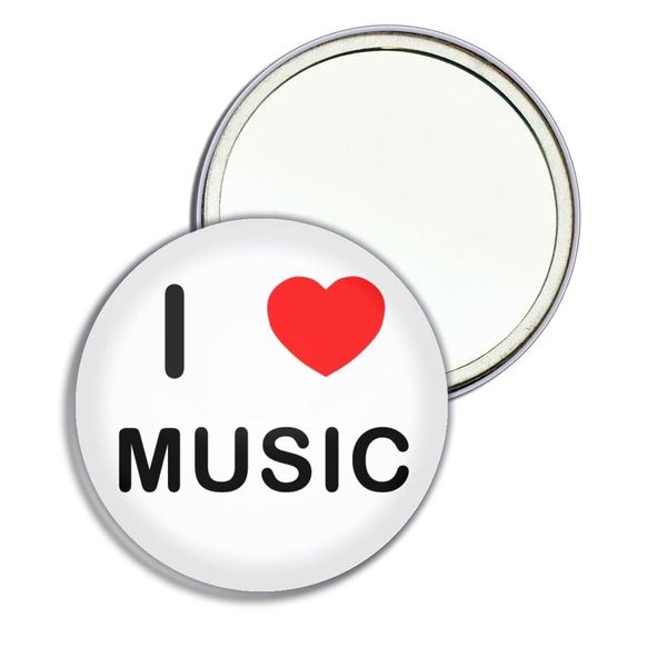 I Love Music - 77mm Round Compact Mirror