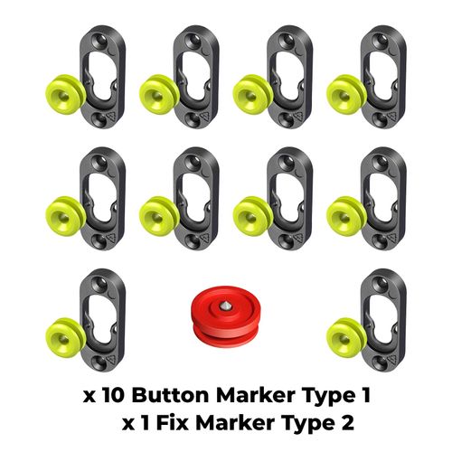 Button Fix Type 1 Flush Bracket Marker Guide Kit Connecting 90º Degree Panels (10x Type 1, 10x Button, 1x Button Marker, Nylon)