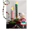 17.5" MULTICOLOR LIGHTED CANDLE Red & Green Christmas NEW RAZ 4457694
