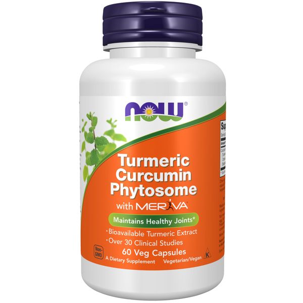 NOW Supplements, Curcumin Phytosome, Bio-Enhanced Turmeric Extract, 60 Veg Capsules