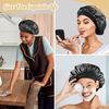 3pcs Satin Bonnet Sleep Cap Silk Night Sleep Caps Elastic Soft Sleeping Head Cover Soft Hair Wrap Bonnet Silk Satin Cap Breathable Sleep Hat for Women Curly Hair Keep Hair Style