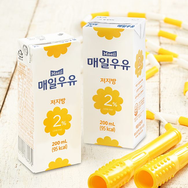 Maeil Milk Sterilized Low Fat 2% 200ml 24 packs [Guaranteed arrival] [KRW 1,500 discount per box when purchasing multiple items]