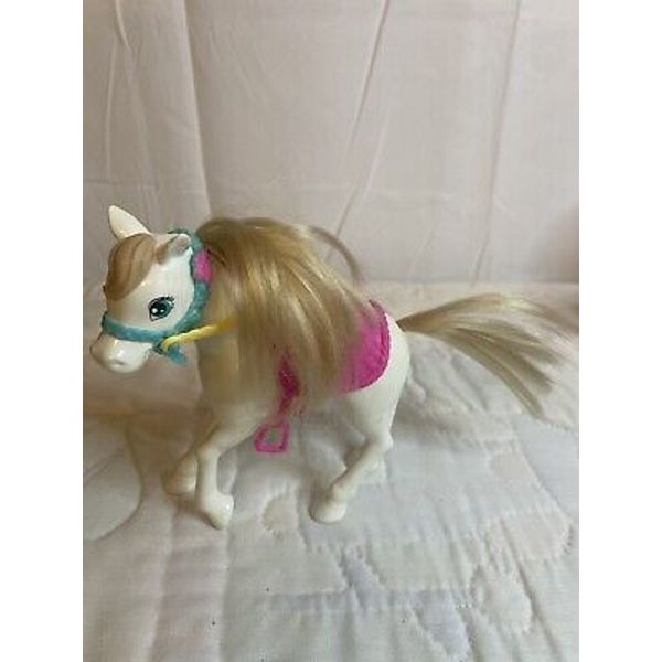 Unbranded, Plastic Toy Horse, Lightweight, White w/ Blonde￼Mane