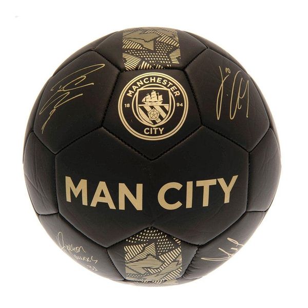 Manchester City FC Phantom Signature Soccer Ball (1) (Matt Black/Gold), Matt Black/Gold, 1