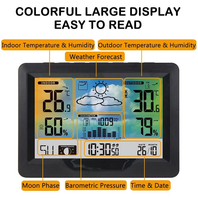 Dropship Weather Station Wireless Digital Indoor/Outdoor Forecast  Temperature Humidity Meter LCD Display Thermometer Hygrometer to Sell  Online at a Lower Price