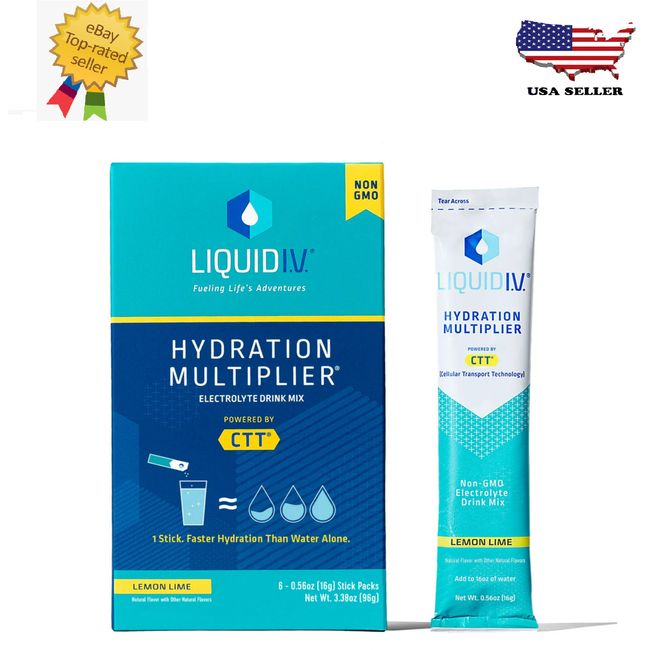 New Liquid I.V. Hydration Multiplier Electrolyte Powder Packet Drink Mix, 6 Ct