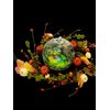 6" Orange/Green Primitive Pumpkin Berries Candle Rings Fall Decor CY094-6