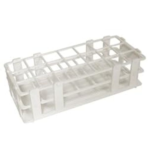 60 Place, 13mm Stackable Test Tube Rack, PP Plastic, White, Karter Scientific 253U2 (Single)
