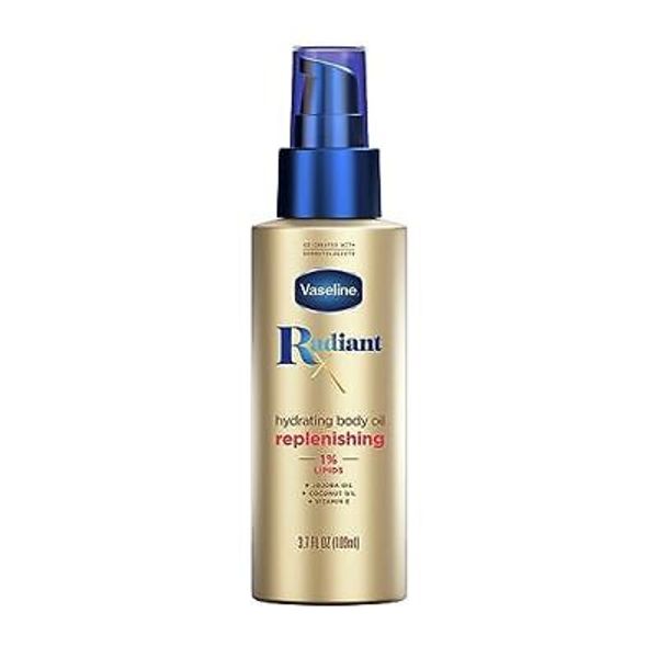 Vaseline Radiant X Replenishing and Hydrating Body Oil with 1% Lipids, Jojoba...