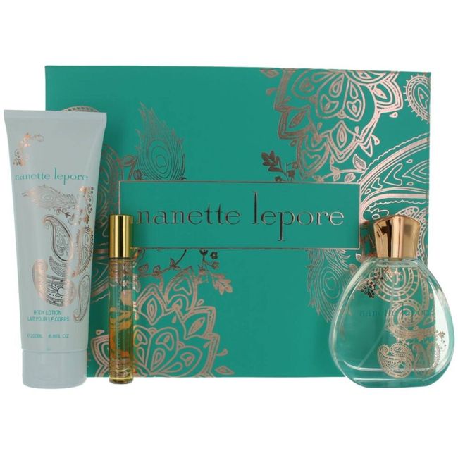 Nanette Lepore Women's Gift Set EDP, Purse Spray and Body Lotion, 3 Piece