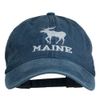 e4Hats.com Maine State Moose Embroidered Washed Dyed Cap - Navy OSFM