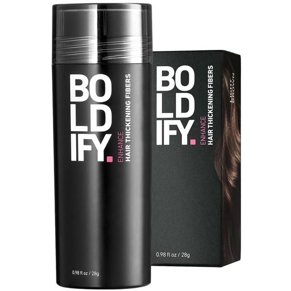 BOLDIFY Hair Fibres for Thinning Hair (LIGHT BROWN) - 28g Bottle - Undetectable & Natural Hair Filler Instantly Conceals Hair Loss - Hair Powder Thickener, Topper for Fine Hair for Women & Men