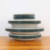 Dulton K19-0103 Camping Tableware, ENAMELED PLATE L, BEIGE/GREEN