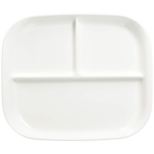 Pearl Metal K-6388 Tableware, Plate, Divider, Square Plate, Easy to Use, White, Made in Japan
