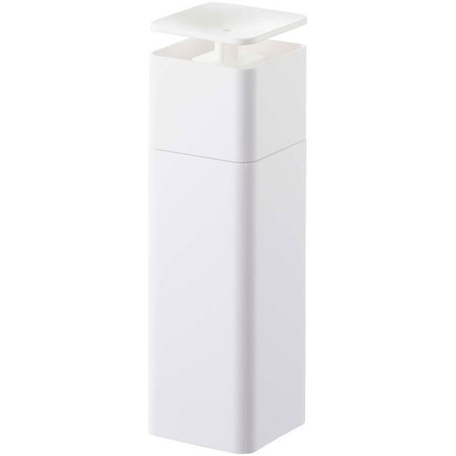 Yamazaki 5213 Dispenser, One-Handed Dispenser, White, Approx. W 2.2 x D 2.2 x H 7.3 inches (5.5 x 5.5 x 18.5 cm), Tower Detergent, Lotion, Alcohol, Easy Care