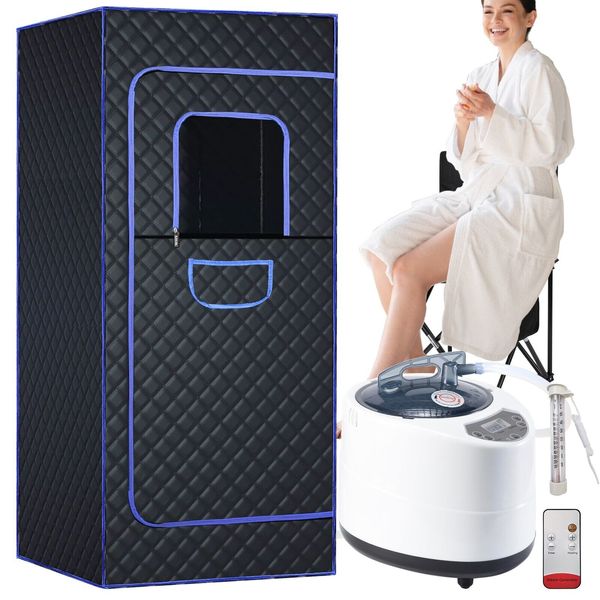 1500W Full Size 3L Personal Steam Sauna Portable Heated Home Spa Detox Therapy