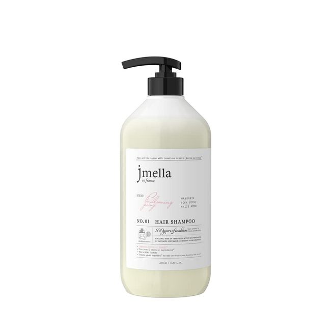 jmella IN FRANCE Blooming Peony Shampoo 33.8 floz with luxury frangrance- Chemical free- Strawberry leaf extract -17 types of amino acid complex