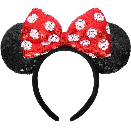HXPLN Mouse Ears Headband, Classic Mouse Ears for Women Kids Adult, Shiny Headband for Park Trips Party Cosplay Costumes (Polka Dot Red)