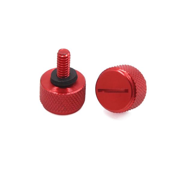 sourcing map 2pcs Red 6mm Thread Diameter Motorcycle Seat Bolt Screw