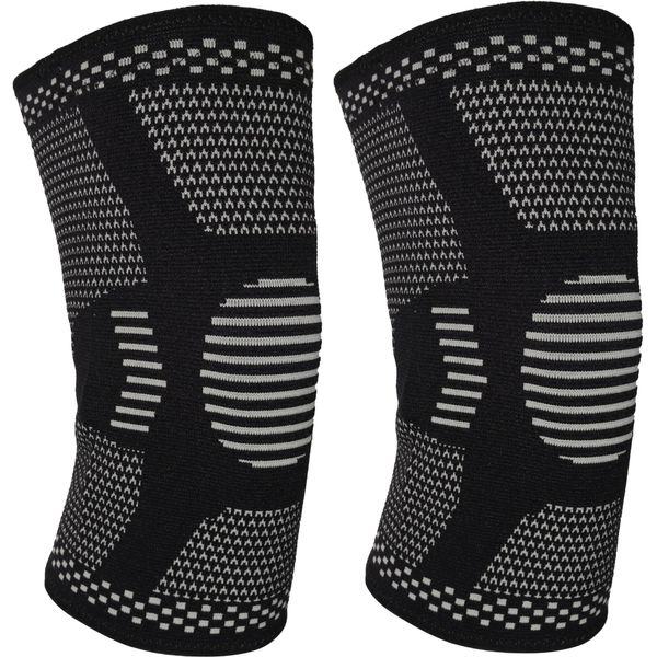 VIP Knee Pads Knee Support for Women/Men, 2 Pack Knee Brace Compression Sleeve Support Arthritis, Joint Pain Ligament Injury Meniscus Tear ACL Volleyball Sports, Black, Small