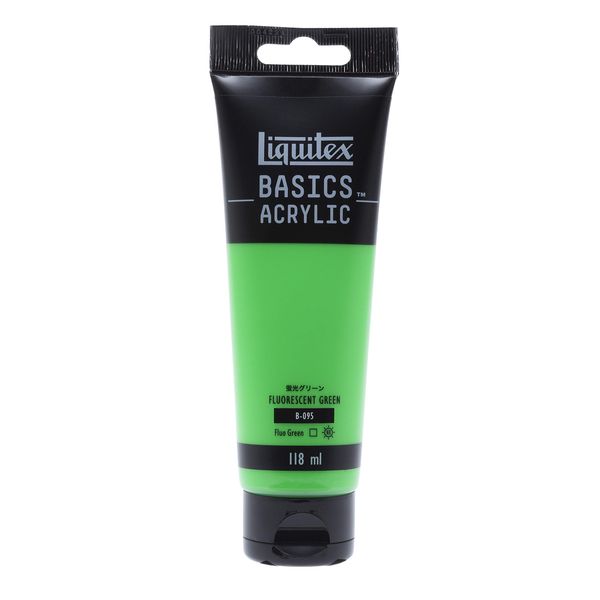 LIQUITEX Acrylic Paint Basics B-095, Fluorescent Green, 4.0 fl oz (118 ml)