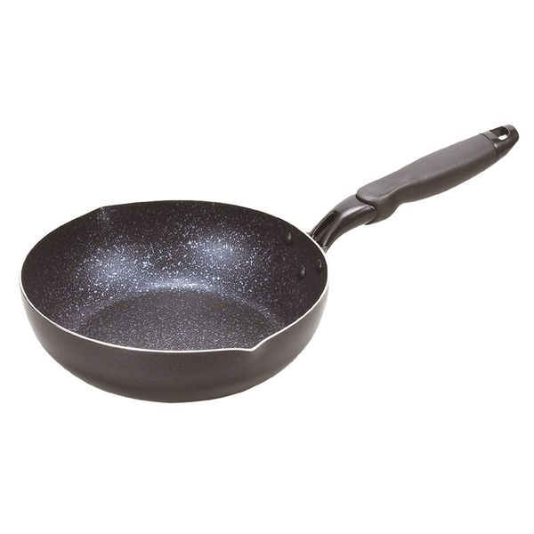 Pearl Metal HB-5110 Deep Fry Pan, 9.4 inches (24 cm), Induction Compatible, Midnight Marble