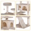 55" Cat Tree Multi-Levels Condos Scratching Post Tower Play House, Beige