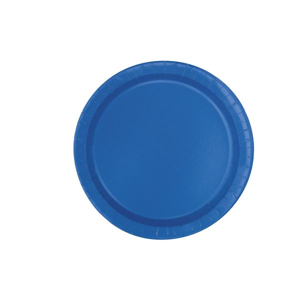 Royal Blue Solid Round Paper Dessert Plates (17cm) 20 Count - Vibrant Paper Plates for Parties and Events, Perfect for Appetizers, Snacks, and Desserts