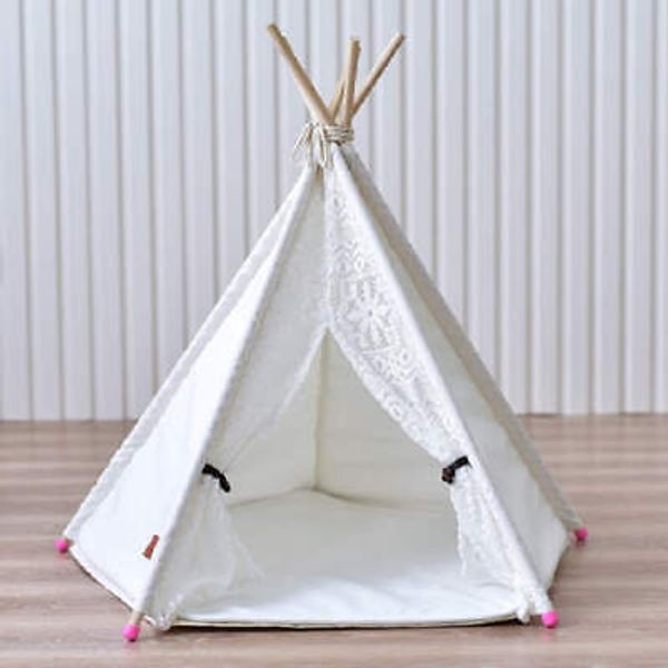 Removable and Washable Canvas Fabric Pet Nest Pet Tent Spiked Lace (40x40x50 cm)