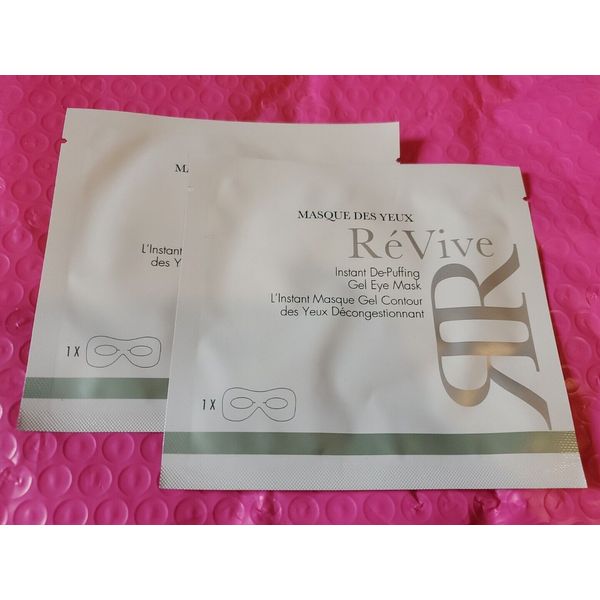 LOT OF 2 ReVive Masque Des Yeux Instant De-Puffing Gel Eye Mask