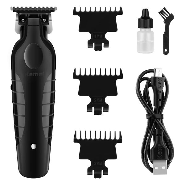 KEMEI Black Hair Clippers for Men, Electric Cordless Clippers for Hair Cutting, Professional Barber Clippers, USB Rechargeable Wireless Haircut Clippers km-2299