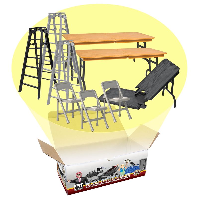 Ultimate ladder table chairs black playset for wwe aew wrestling