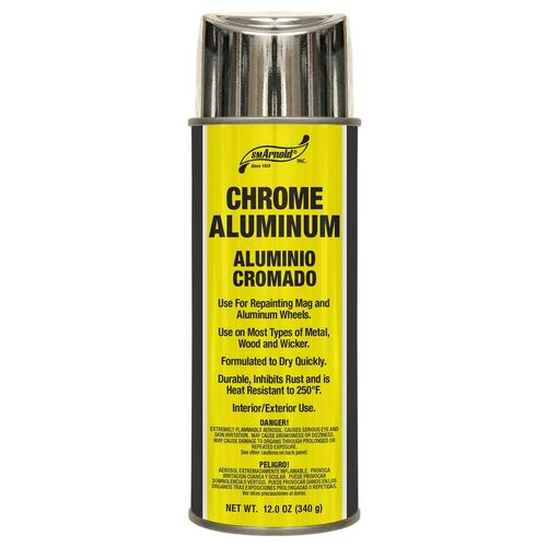 SM Arnold Aerosol Spray Paint Chrome Aluminum 12 Oz. – Multi Surface Paint for Interior & Exterior | Use on Metal, Wood, Plastic, Wicker | Repainting Mag & Aluminum Wheels | Heat Resistant up to 250°F