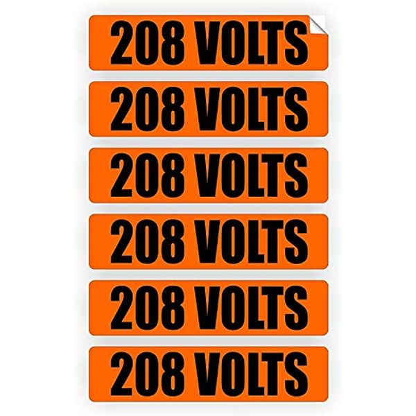 208 Volts Voltage & Conduit Markers | Stickers | Decals | Labels Electrical 6X