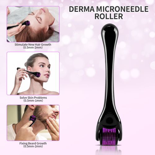 Derma Roller 1.5mm Needles 540 Titanium Micro Needle For Body Skin Regeneration Stimulation Hair Growth Beard Growth Reduce Hair Loss Acne Scars Stretch Marks