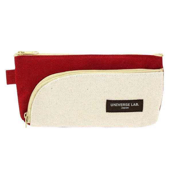 Tokyo Pen Case Canvas Stream Shape Red x Natural NN-251